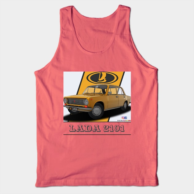 Lada 2101 1970 Yellow Tank Top by PjesusArt